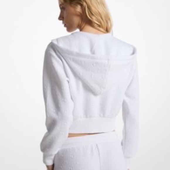 MICHAEL Michael Kors Womens Zip Up Cropped Jacket with Hood Size Medium - Picture 3 of 9